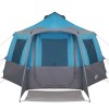 Cabin tent 12-person tetővel kék és szürke 405 x 405 x 273 cm