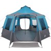 Cabin tent 12-person tetővel kék és szürke 405 x 405 x 273 cm