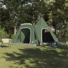 Teepee sátor 5 fő számára tetővel zöld 545 x 450 x 295 cm