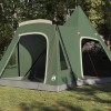 Teepee sátor 5 fő számára tetővel zöld 545 x 450 x 295 cm
