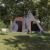 Teepee sátor 5 fő számára szürke és narancs 545 x 450 x 295 cm