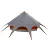 Teepee sátor 7 személyes szürke és narancs 600 x 600 x 347 cm