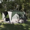 Cabin tent 7-person tetővel tárolóval zöld 400 x 350 x 212 cm