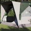 Cabin tent 7-person tetővel tárolóval zöld 400 x 350 x 212 cm
