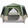 Cabin tent 7-person tetővel tárolóval zöld 400 x 350 x 212 cm