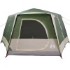 Cabin tent 7-person tetővel tárolóval zöld 400 x 350 x 212 cm