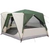 Cabin tent 7-person tetővel tárolóval zöld 400 x 350 x 212 cm