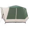 Cabin tent 7-person tetővel tárolóval zöld 400 x 350 x 212 cm