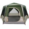 Cabin tent 5-person tetővel zöld és fehér 333 x 317 x 194 cm