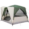Cabin tent 5-person tetővel zöld és fehér 333 x 317 x 194 cm