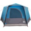 Cabin tent 5-person tetővel kék és szürke 333 x 317 x 194 cm