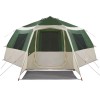 Cabin tent 12-person tetővel zöld és szürke 500 x 500 x 294 cm