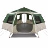 Cabin tent 12-person tetővel zöld és szürke 500 x 500 x 294 cm
