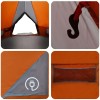 Teepee sátor 8 fős tetővel szürke és narancs 490 x 410 x 210 cm