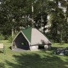 Teepee sátor 6 fő részére zöld és fehér 431 x 366 x 185 cm