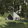 Teepee sátor 4-fős tetővel zöld és szürke 388 x 320 x 169 cm