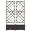 Kerti cserép 2 db barna 80 x 40 x 125,5 cm pp