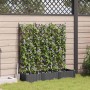 Kerti cserép 3 pcs fekete 120 x 40 x 125,5 cm műanyag