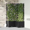 Kerti cserép 3 db fekete 80 x 80 x 143 cm pp