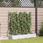 Kerti cserép 3 pcs fehér 120 x 40 x 125,5 cm műanyag