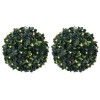 2 db zöld mesterséges boxwood gömbök led fényekkel 22 cm