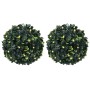 2 db zöld mesterséges boxwood gömbök led fényekkel 22 cm