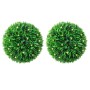 2 db zöld mesterséges boxwood gömbök led fényekkel 38 cm