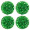 4 db zöld mesterséges boxwood gömbök led fényekkel 12 cm