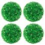 4 db zöld mesterséges boxwood gömbök led fényekkel 12 cm