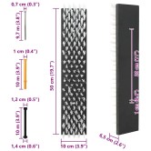 Tejkefék fekete és fehér 50 x 10 x 6.5 cm műanyag és acél Tejkefék fekete és fehér 50 x 10 x 6.5 cm műanyag és acél