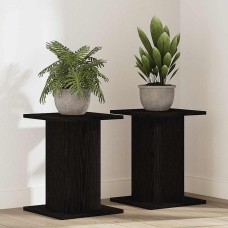 Növényállvány 2 pcs fekete tölgy 30 x 30 x 40 cm faanyag