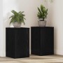 Növényállvány 2 pcs fekete tölgy 30 x 30 x 50 cm faanyag