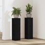 Növényállvány 2 pcs fekete tölgy 17 x 17 x 60 cm faanyag