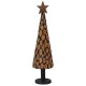 Karácsonyfa állvánnyal barna 120 cm tömör tíkfa