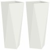 Növénytartó 2 pcs fehér 30 x 30 x 75 cm acél