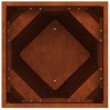 Növénytartó rozsdás 30 x 30 x 75 cm időjárásálló acél