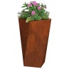 Növénytartó 2 pcs rozsdás 40 x 40 x 75 cm időjárásálló acél