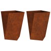 Növénytartó 2 pcs rozsdás 50 x 50 x 75 cm időjárásálló acél
