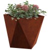 Növénytartó rozsdás 30 x 30 x 30 cm időjárásálló acél