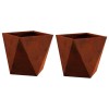 Növénytartó 2 pcs rozsdás 30 x 30 x 30 cm időjárásálló acél