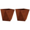 Növénytartó 2 pcs rozsdás 40 x 40 x 40 cm időjárásálló acél