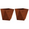 Növénytartó 2 pcs rozsdás 50 x 50 x 50 cm időjárásálló acél