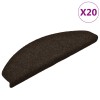 20 db öntapadós lépcsőszőnyeg 65 x 21 x 4 cm sötétbarna félkör alakú nagy