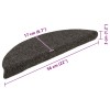 20 db öntapadós lépcsőszőnyeg 56 x 17 x 3 cm antracit félkör alakú