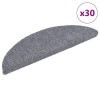 30 db öntapadós lépcsőszőnyeg, 56 x 17 x 3 cm, világosszürke, félkör alakú