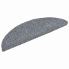 30 db öntapadós lépcsőszőnyeg, 56 x 17 x 3 cm, világosszürke, félkör alakú
