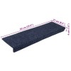 20 db öntapadós lépcsőszőnyeg 65 x 21 x 4 cm antracit téglalap alakú széllel