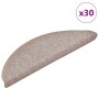 30 db világosbarna félkör alakú lépcsőszőnyeg 56 x 17 x 3 cm