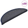 30 db sötétszürke és kék félkör alakú lépcsőszőnyeg 56 x 17 x 3 cm