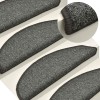30 db sötétszürke félkör alakú lépcsőszőnyeg 56 x 17 x 3 cm